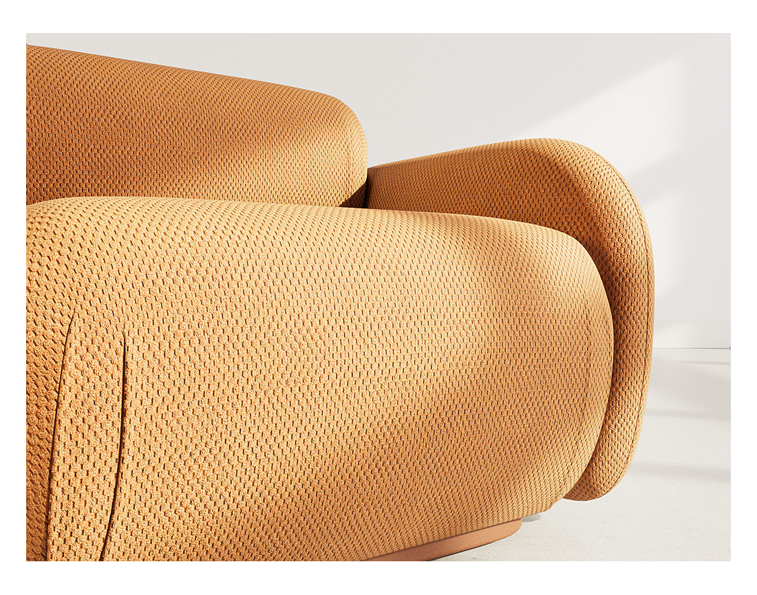 Module d'assise droit en velours texturé Penelope