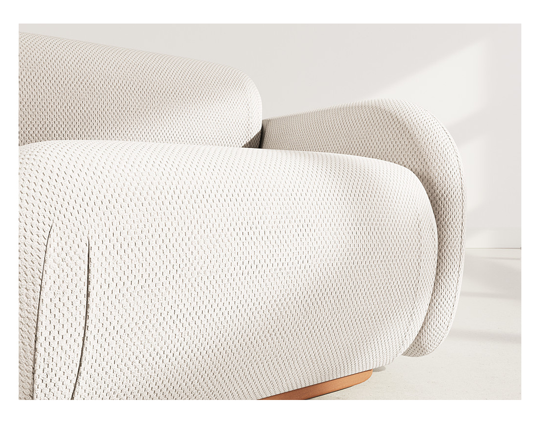 Module d'assise droit en velours texturé Penelope