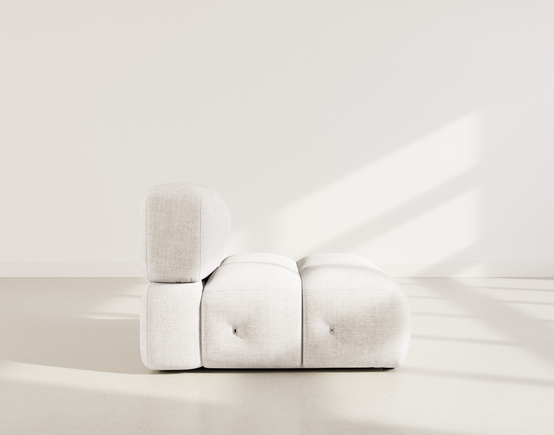 Module d'assise sans accoudoir en velours texturé Grace