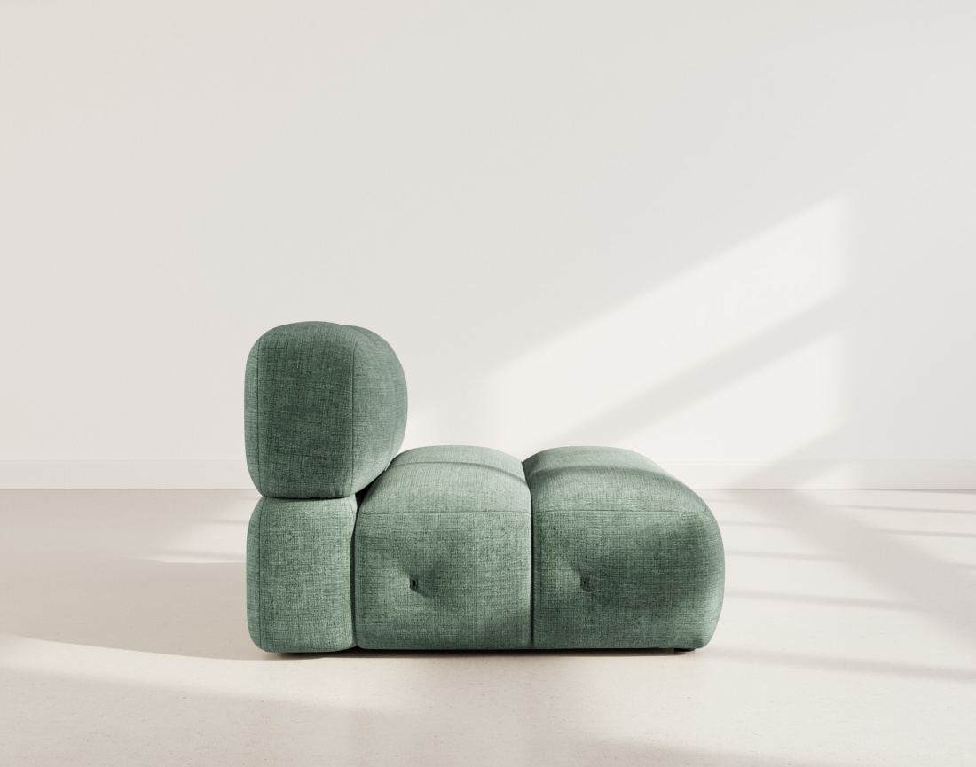 Module d'assise sans accoudoir en velours texturé Grace