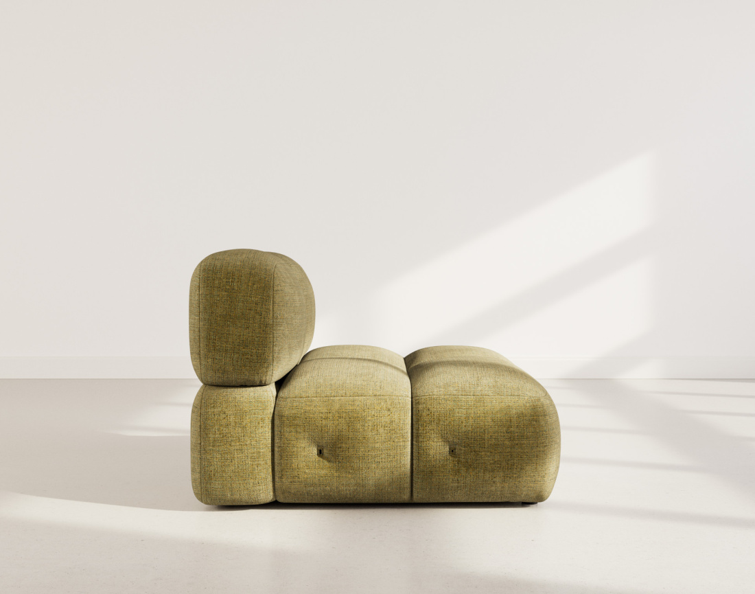 Module d'assise sans accoudoir en velours texturé Grace