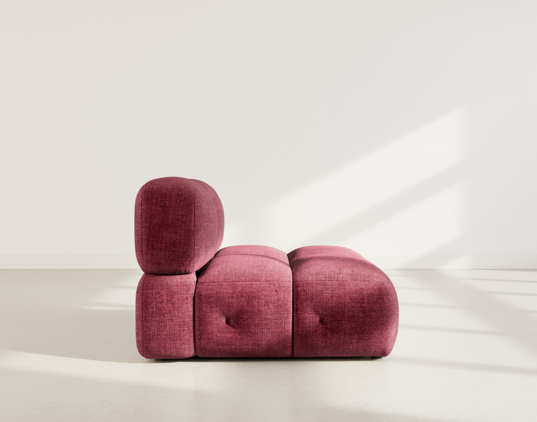 Module d'assise sans accoudoir en velours texturé Grace