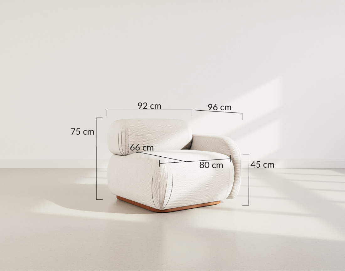 Module d'assise droit en velours texturé Penelope