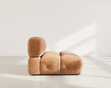 Module d'assise sans accoudoir en velours texturé Grace