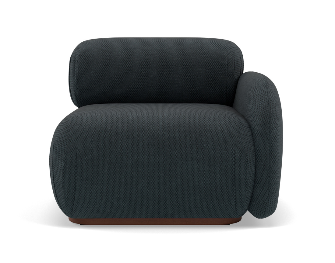 Module d'assise droit en velours texturé Penelope