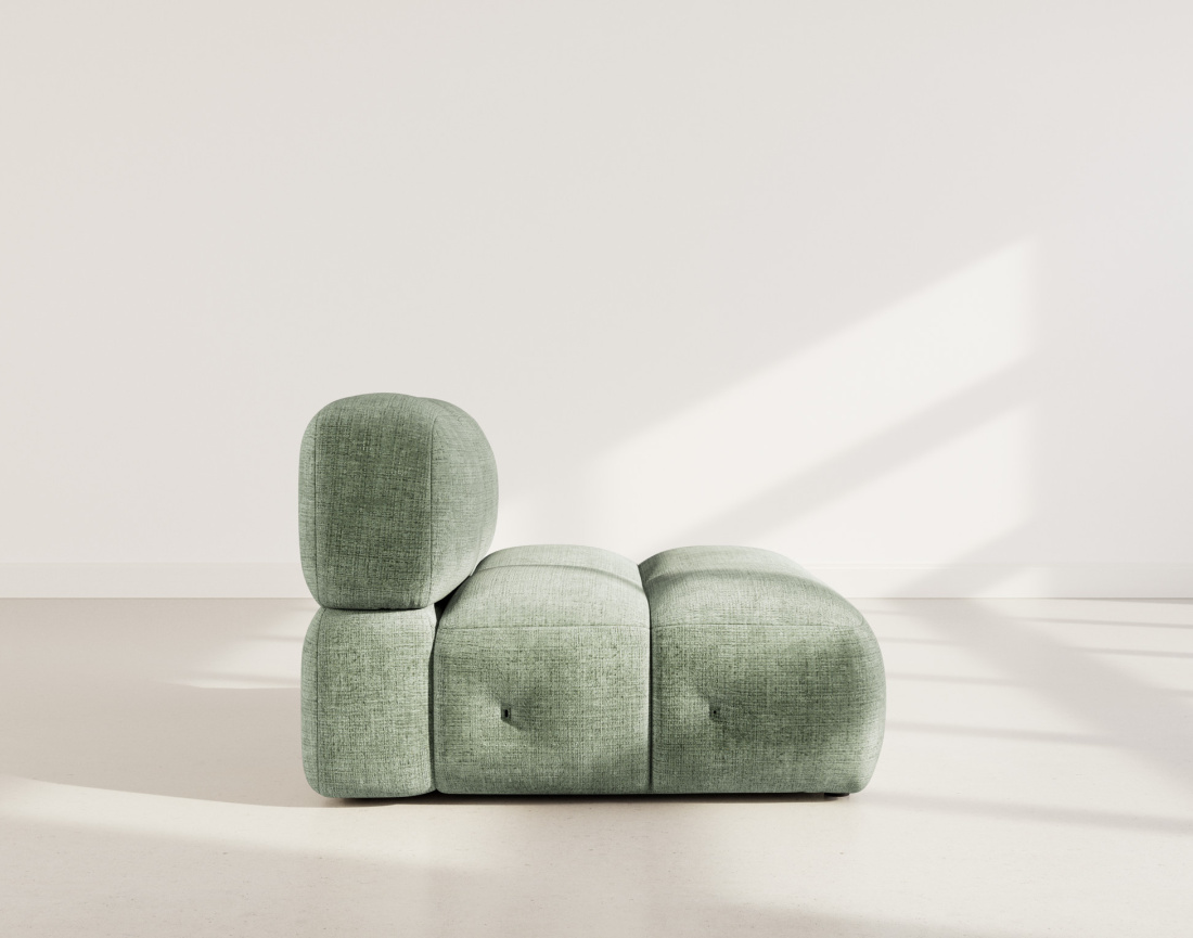 Module d'assise sans accoudoir en velours texturé Grace