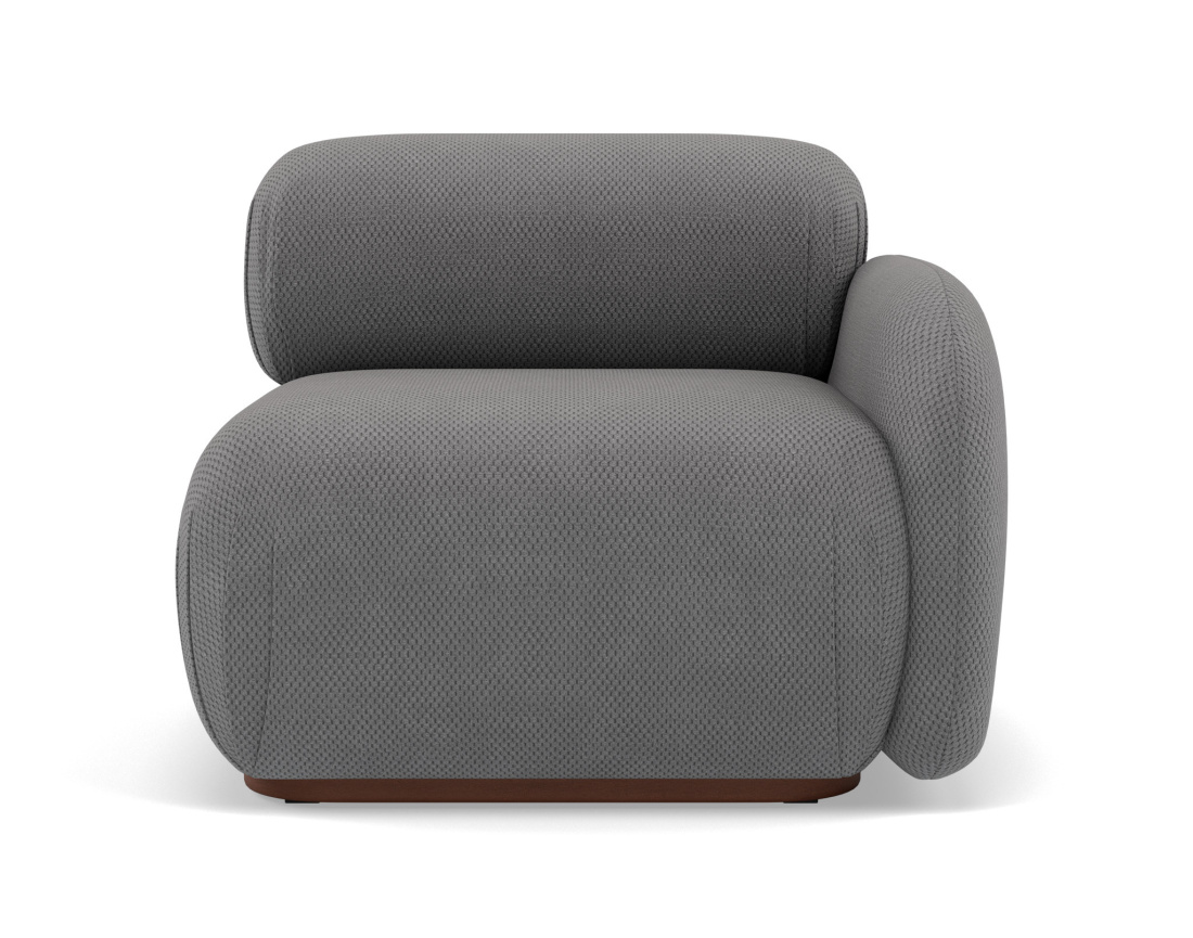 Module d'assise droit en velours texturé Penelope