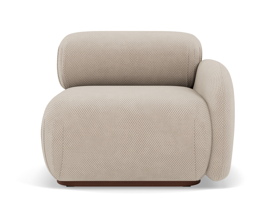 Module d'assise droit en velours texturé Penelope