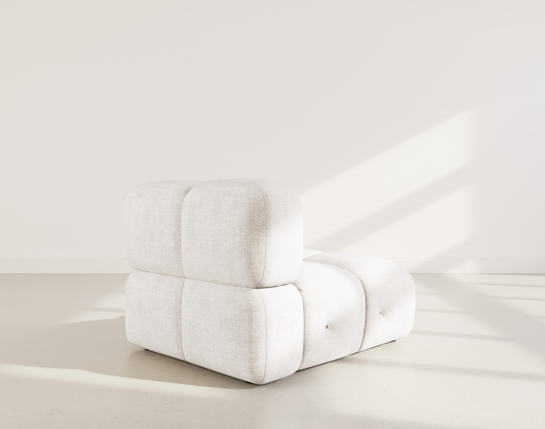 Module d'assise sans accoudoir en velours texturé Grace