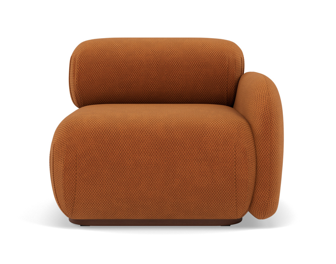 Module d'assise droit en velours texturé Penelope