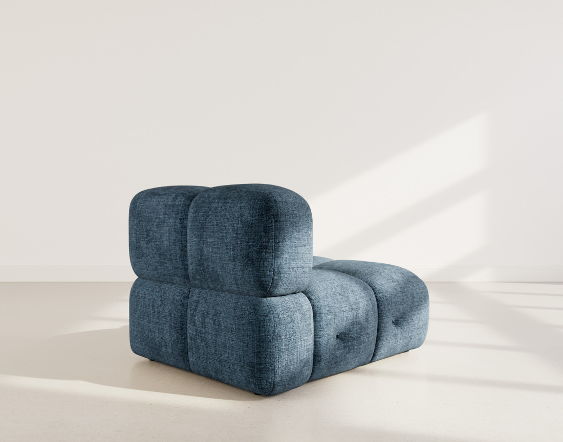 Module d'assise sans accoudoir en velours texturé Grace