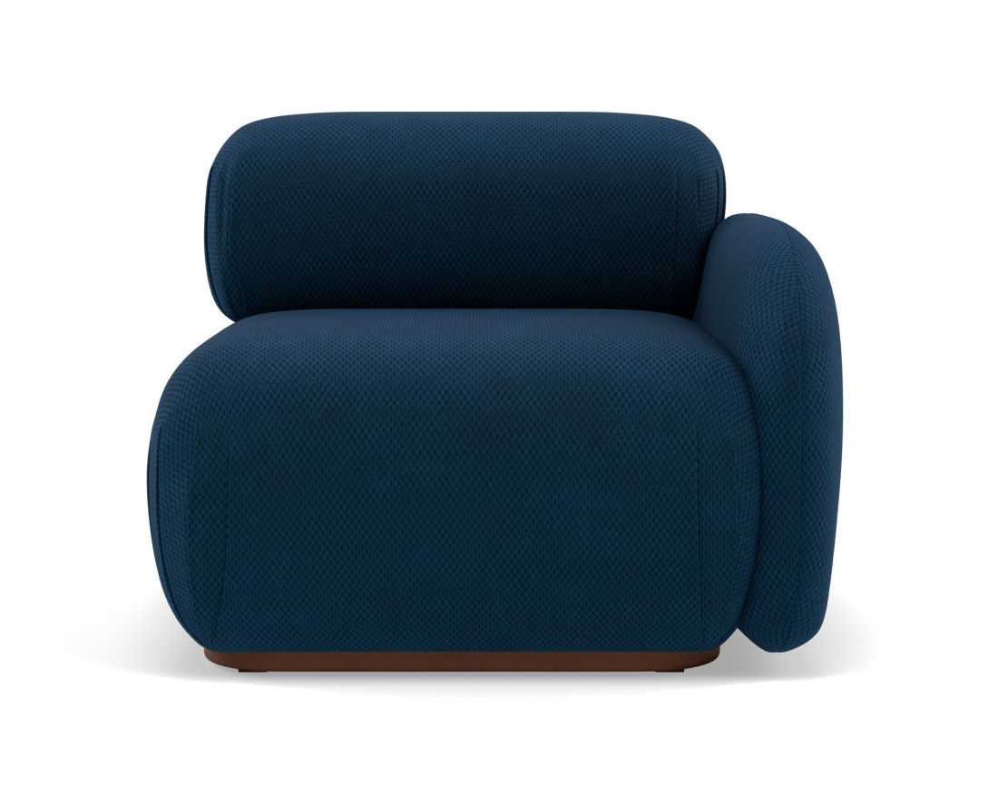 Module d'assise droit en velours texturé Penelope