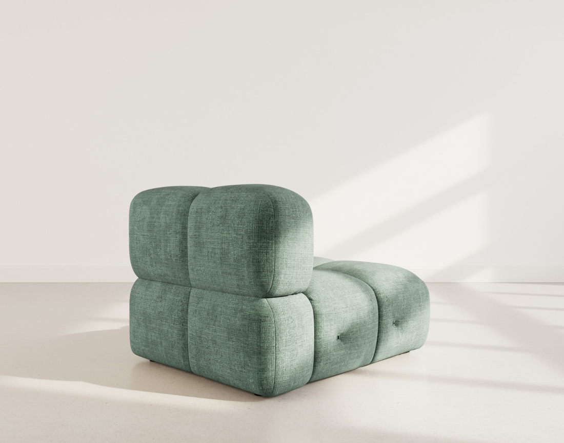 Module d'assise sans accoudoir en velours texturé Grace