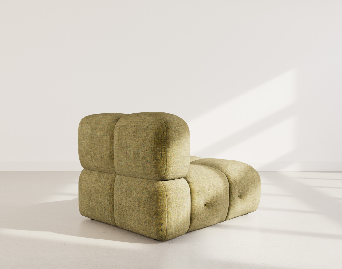 Module d'assise sans accoudoir en velours texturé Grace