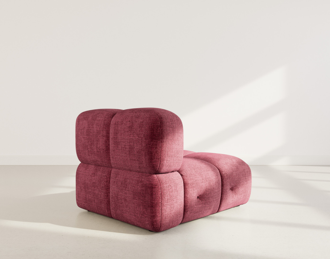 Module d'assise sans accoudoir en velours texturé Grace