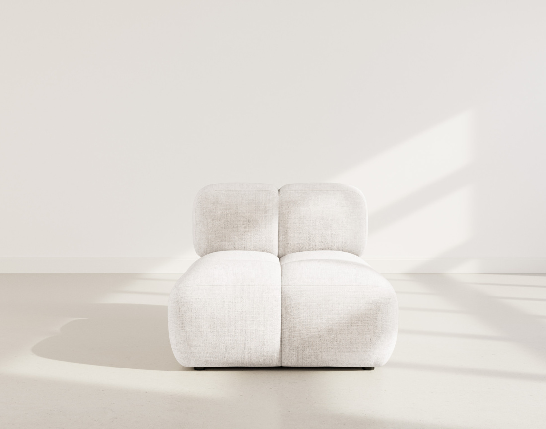 Module d'assise sans accoudoir en velours texturé Grace