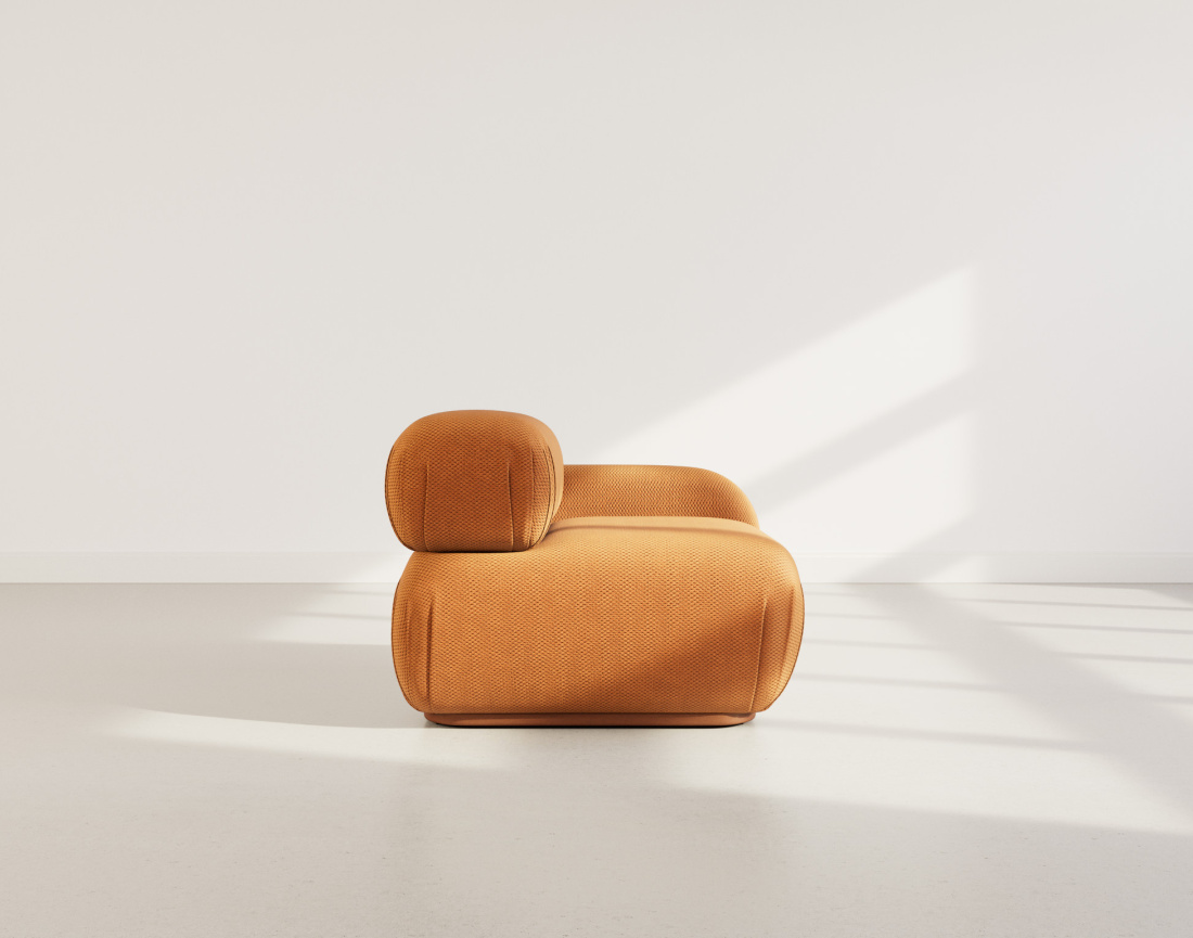 Module d'assise droit en velours texturé Penelope