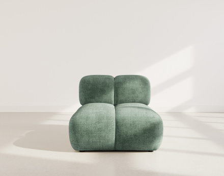 Module d'assise sans accoudoir en velours texturé Grace