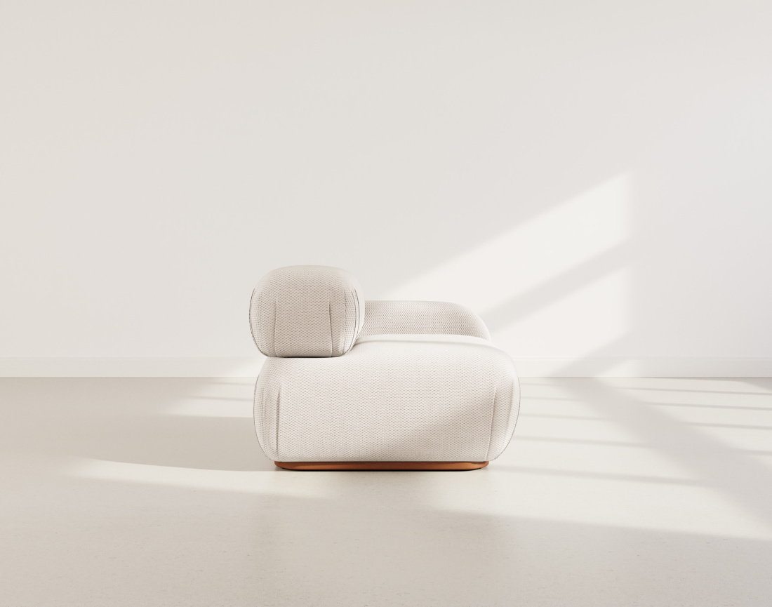 Module d'assise droit en velours texturé Penelope