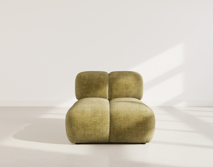 Module d'assise sans accoudoir en velours texturé Grace