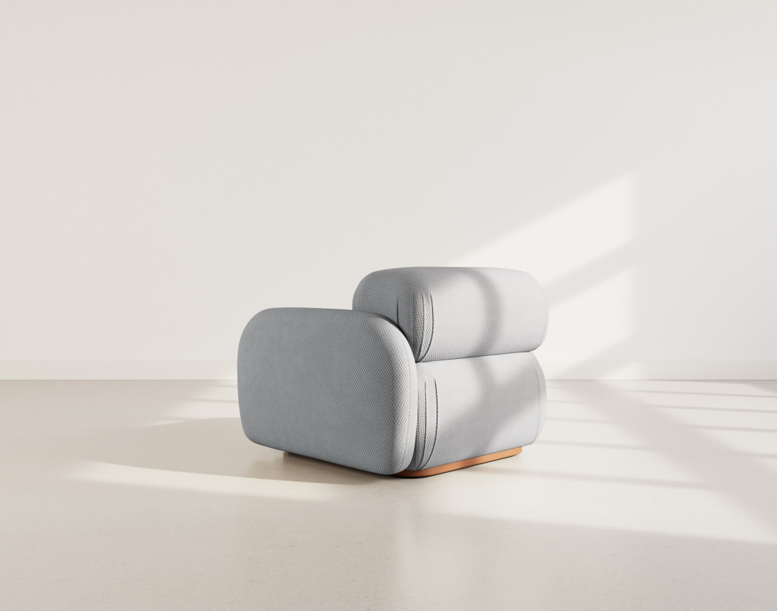 Module d'assise droit en velours texturé Penelope