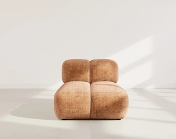 Module d'assise sans accoudoir en velours texturé Grace