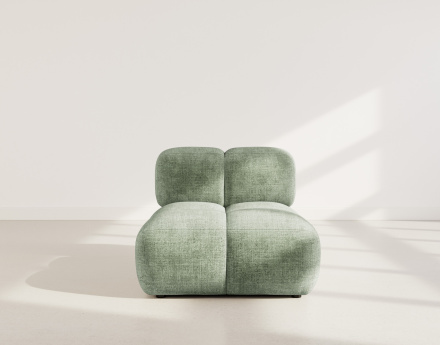 Module d'assise sans accoudoir en velours texturé Grace