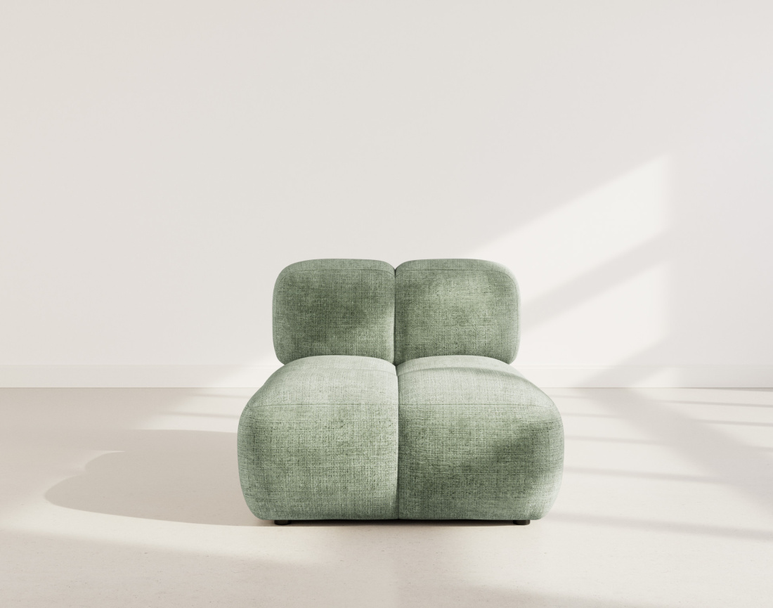 Module d'assise sans accoudoir en velours texturé Grace