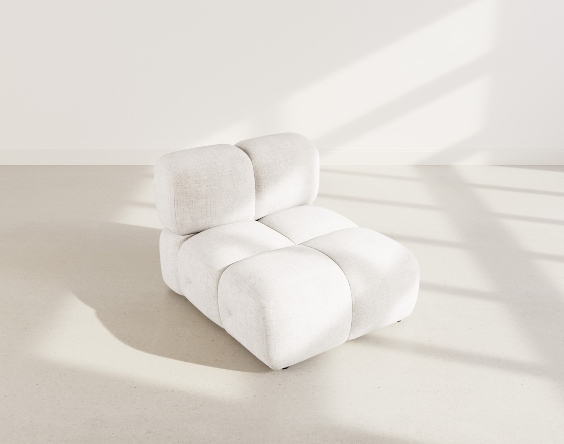 Module d'assise sans accoudoir en velours texturé Grace