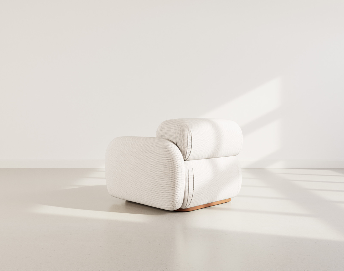 Module d'assise droit en velours texturé Penelope