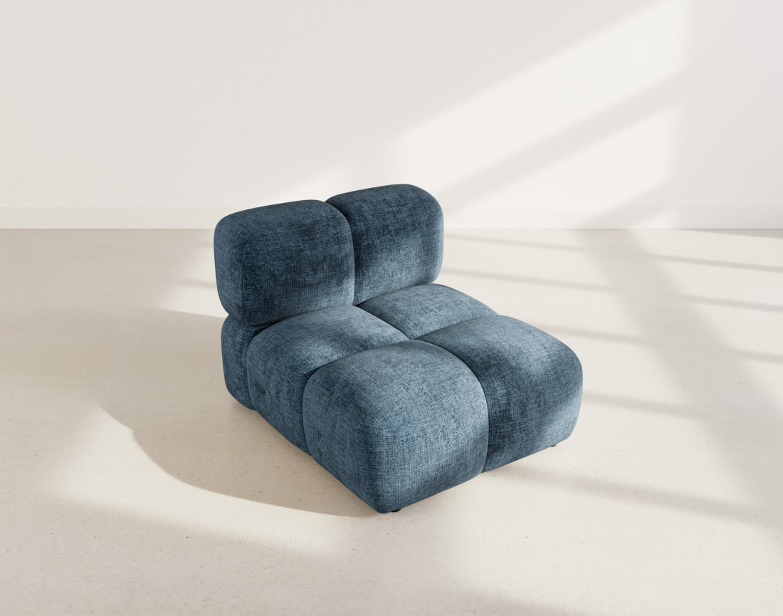 Module d'assise sans accoudoir en velours texturé Grace