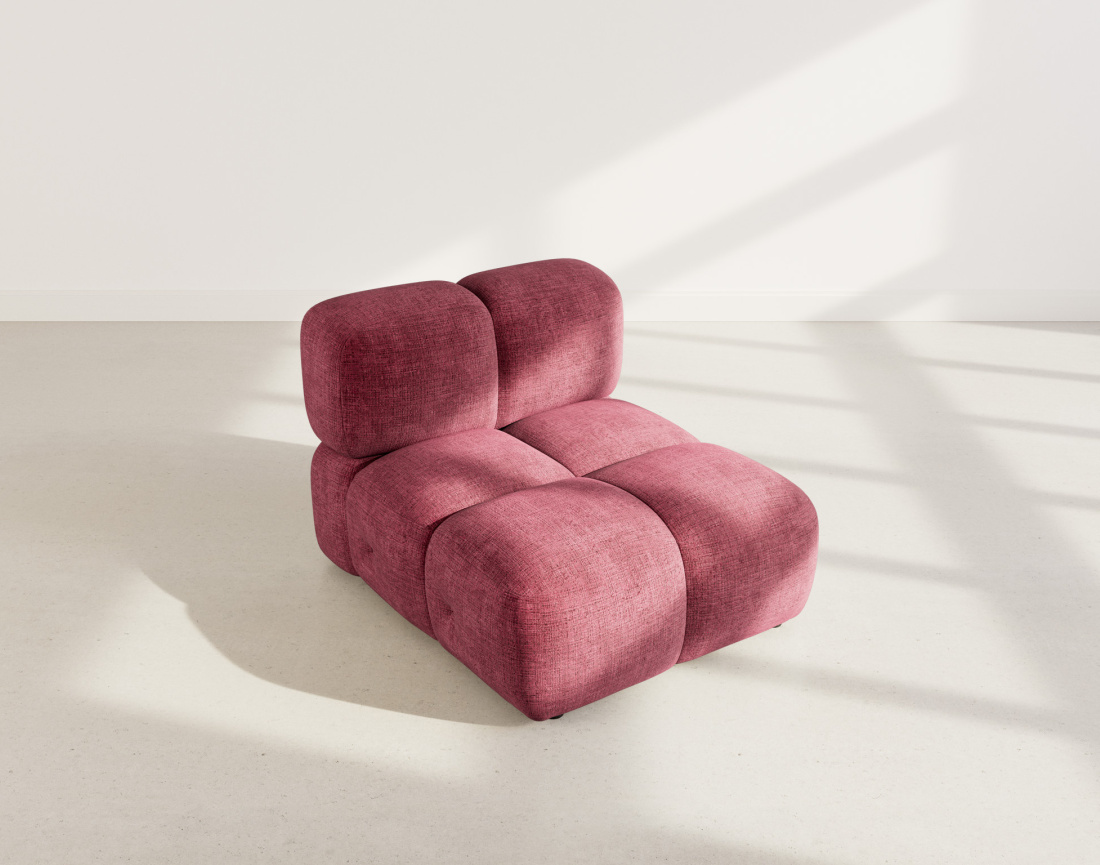 Module d'assise sans accoudoir en velours texturé Grace