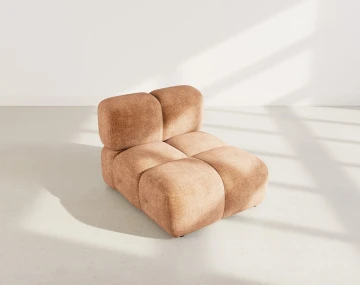 Module d'assise sans accoudoir en velours texturé Grace