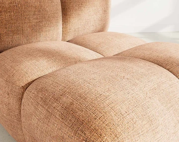 Module d'assise sans accoudoir en velours texturé Grace