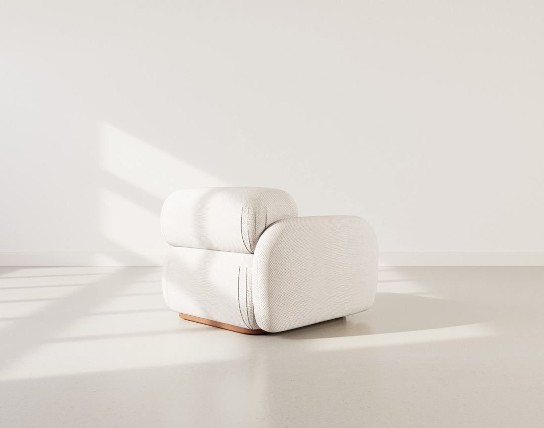 Module d'assise gauche en velours texturé Penelope