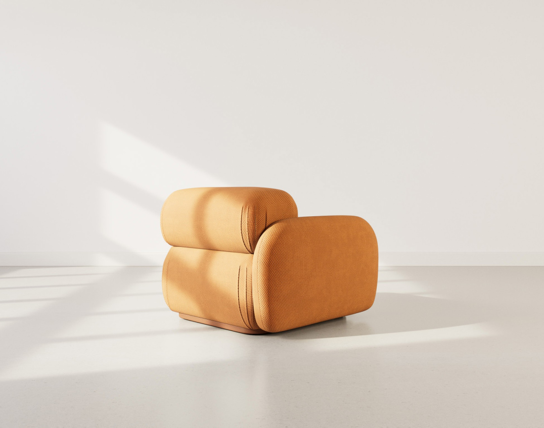 Module d'assise gauche en velours texturé Penelope