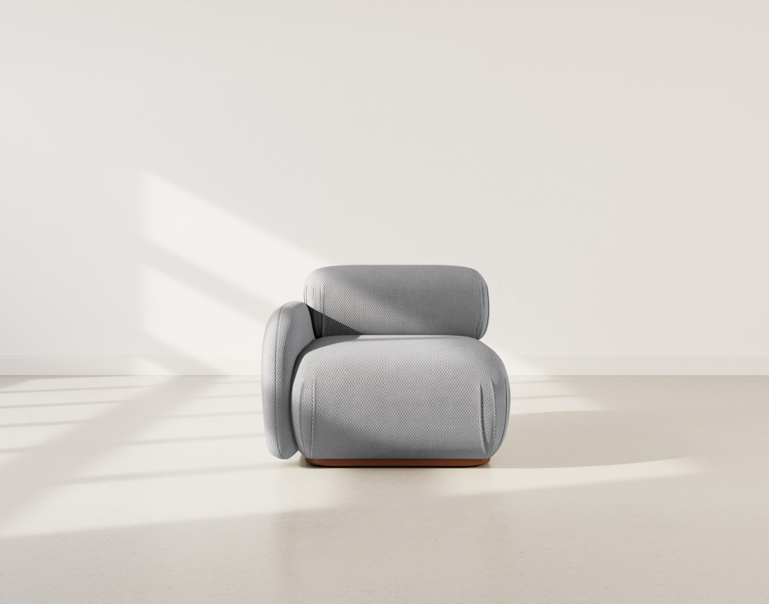 Module d'assise gauche en velours texturé Penelope