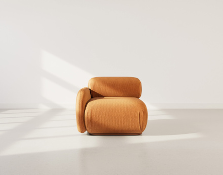 Module d'assise gauche en velours texturé Penelope