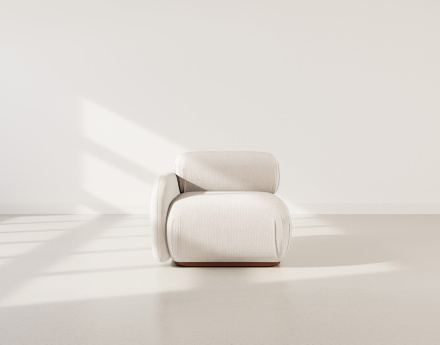 Module d'assise gauche en velours texturé Penelope