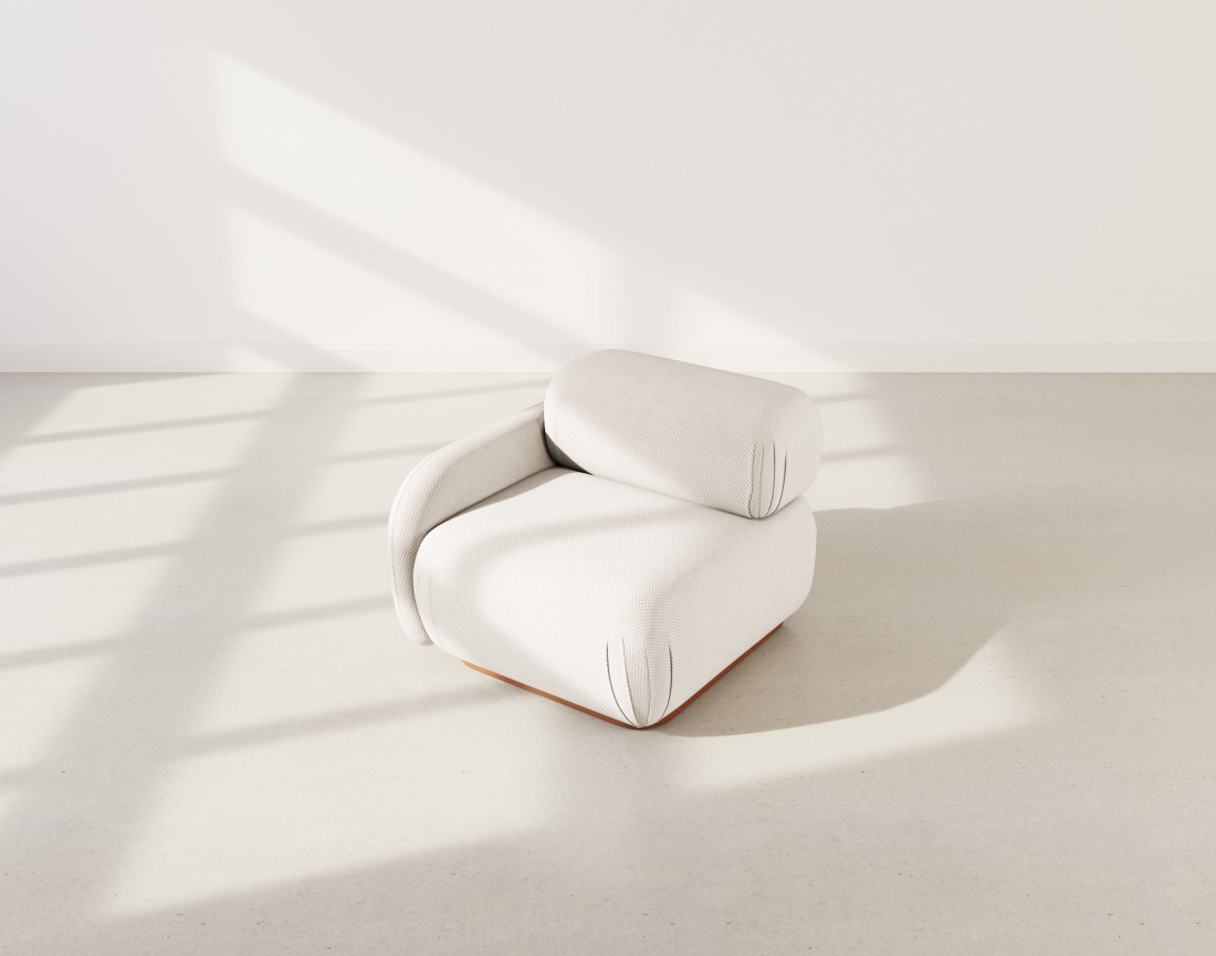 Module d'assise gauche en velours texturé Penelope