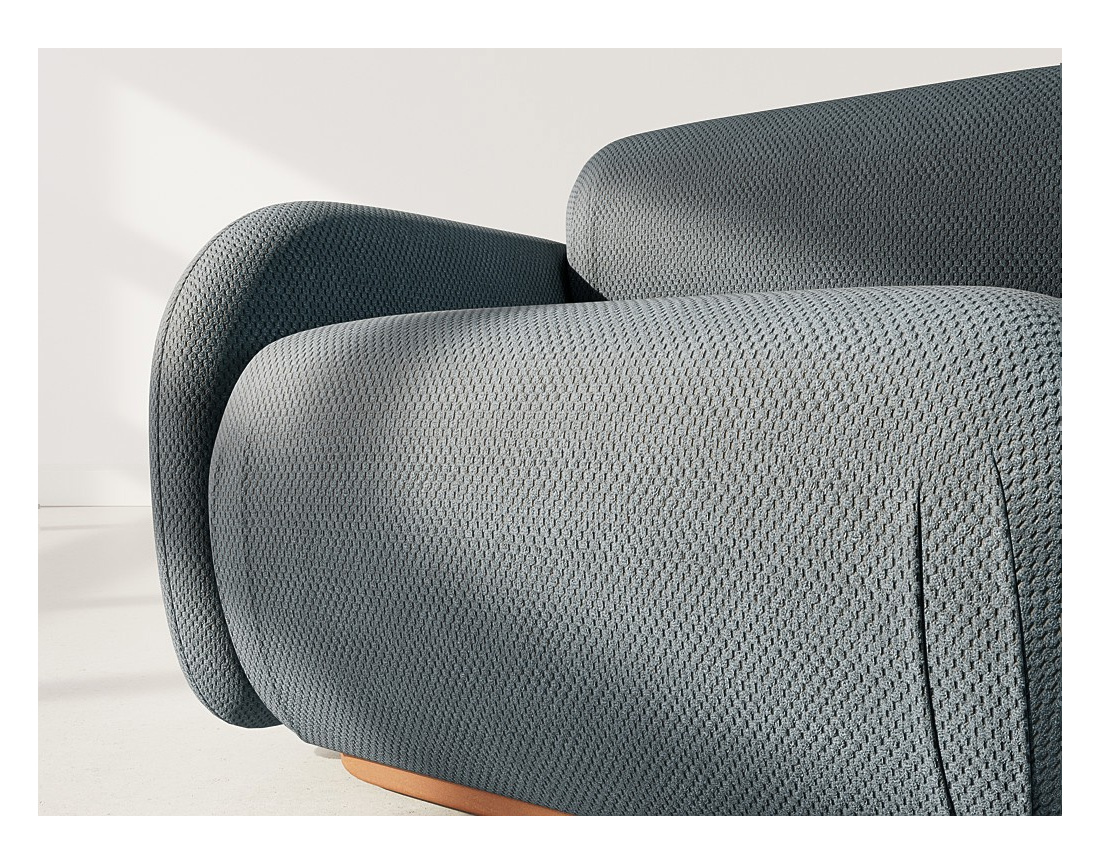 Module d'assise gauche en velours texturé Penelope