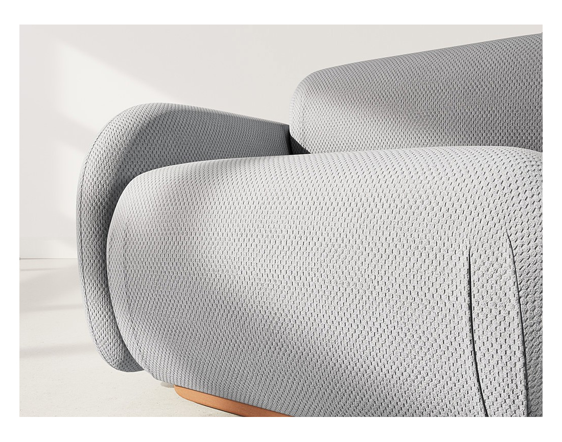 Module d'assise gauche en velours texturé Penelope