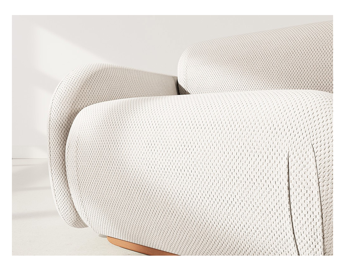 Module d'assise gauche en velours texturé Penelope