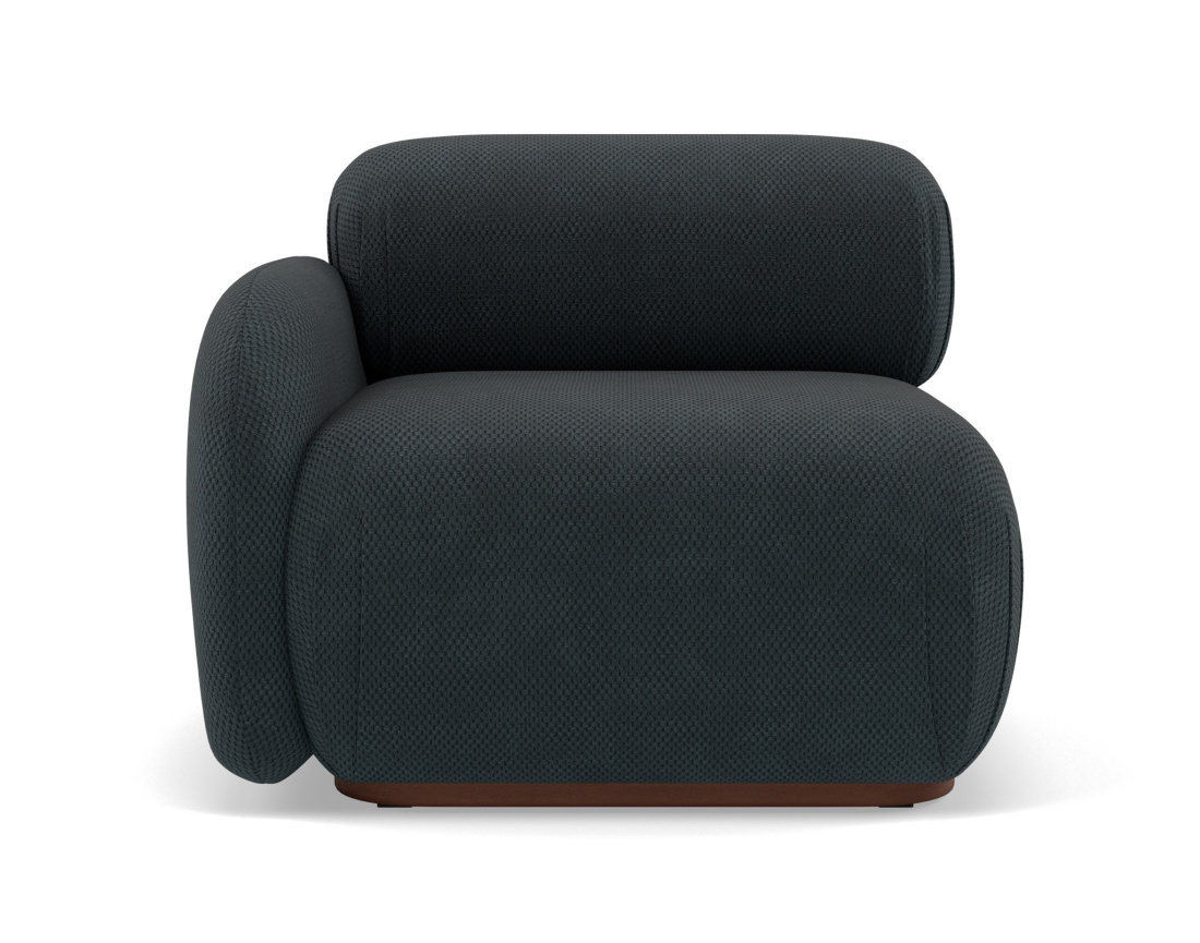 Module d'assise gauche en velours texturé Penelope