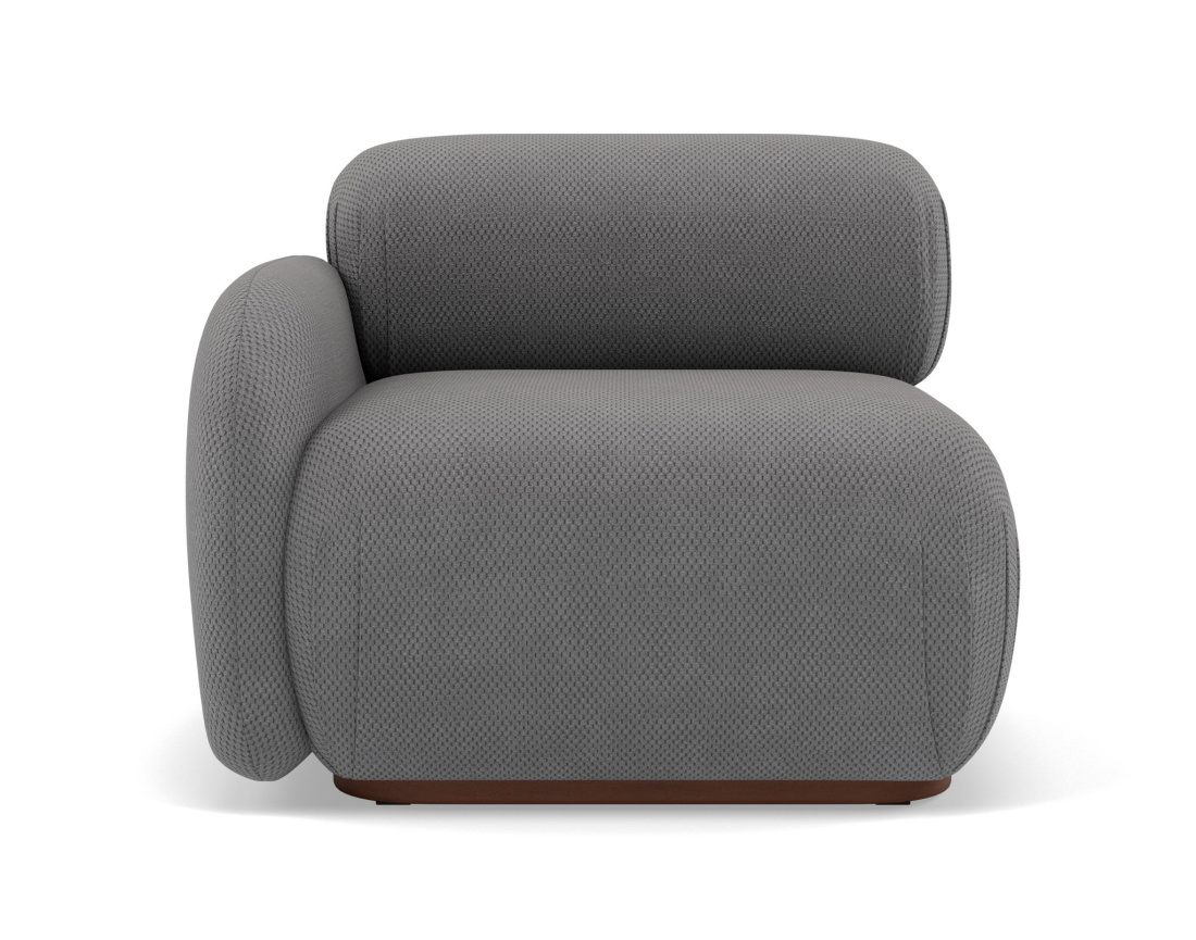 Module d'assise gauche en velours texturé Penelope