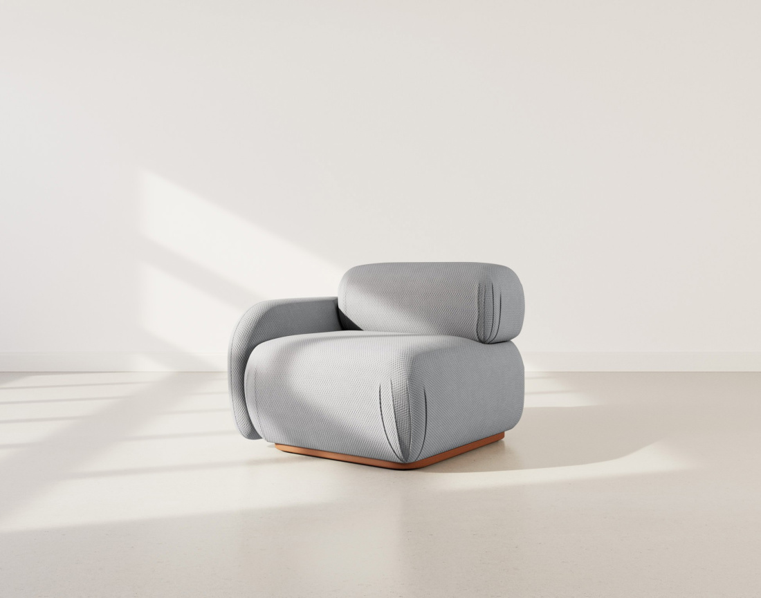 Module d'assise gauche en velours texturé Penelope