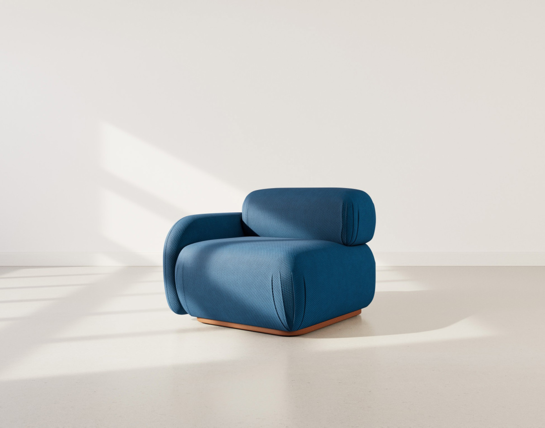 Module d'assise gauche en velours texturé Penelope