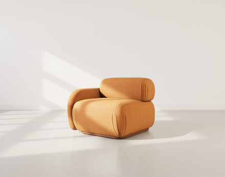 Module d'assise gauche en velours texturé Penelope