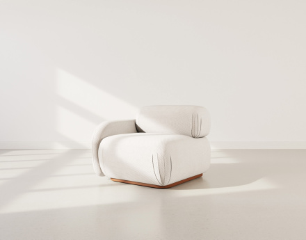 Module d'assise gauche en velours texturé Penelope