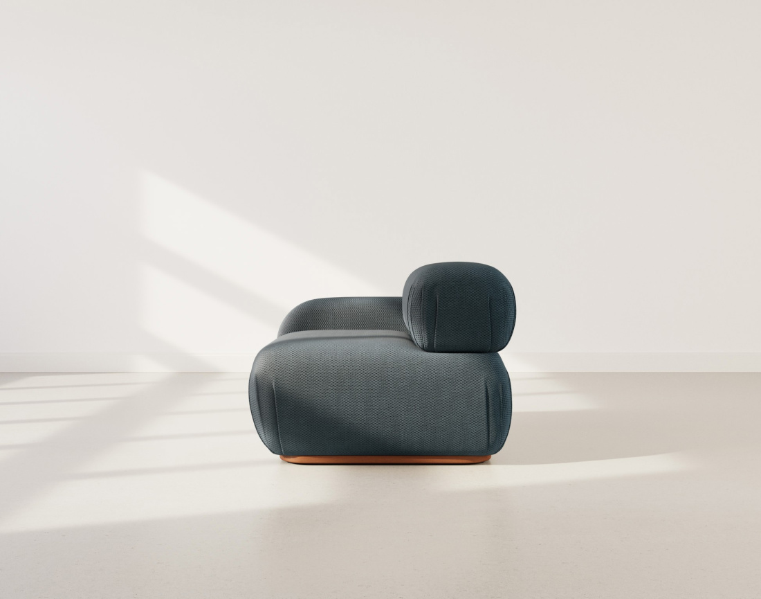 Module d'assise gauche en velours texturé Penelope